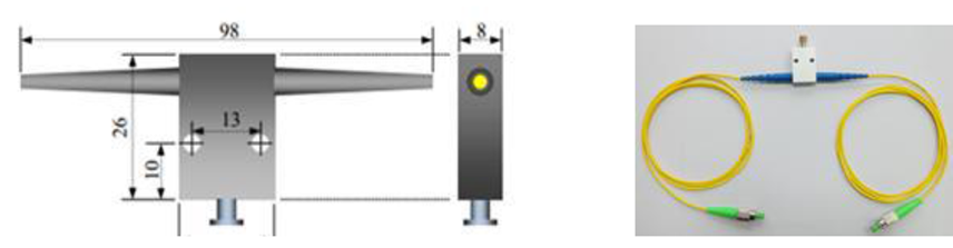 純手卻換動(dòng)調(diào)節(jié) 1X1 光開(kāi)關(guān)尺寸圖