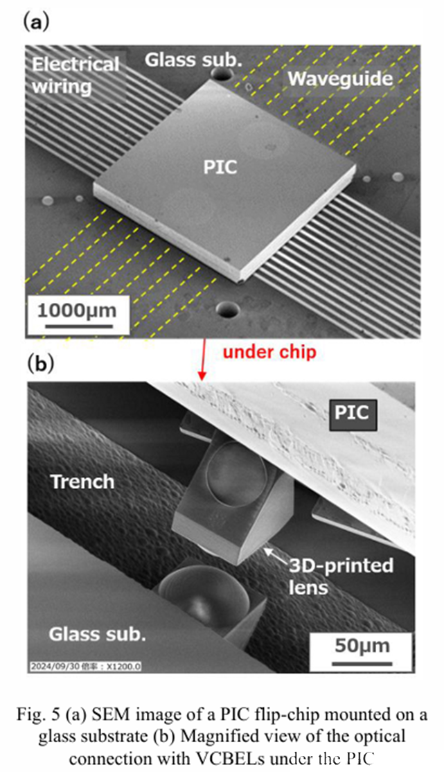 VCBEL 與倒裝芯片連接放大圖 - 光耦合精度驗(yàn)證