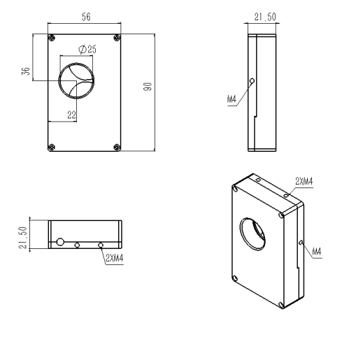超快電動激光快門25mn快門尺寸圖