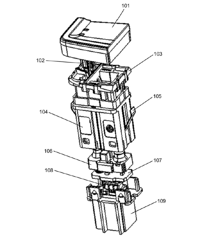 防竄光開關(guān)爆炸結(jié)構(gòu)圖汽車光開關(guān)核心組件分解圖