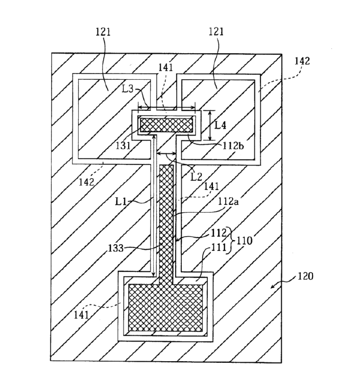 微型開關(guān)器件的平面圖