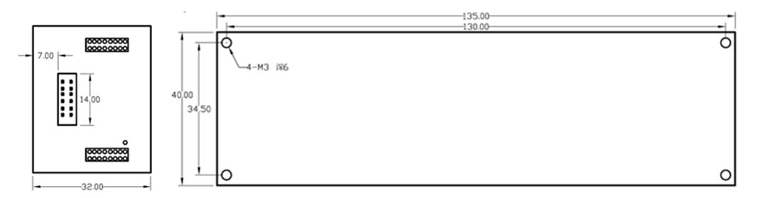 4-1×6機(jī)械式光開(kāi)關(guān)尺寸圖